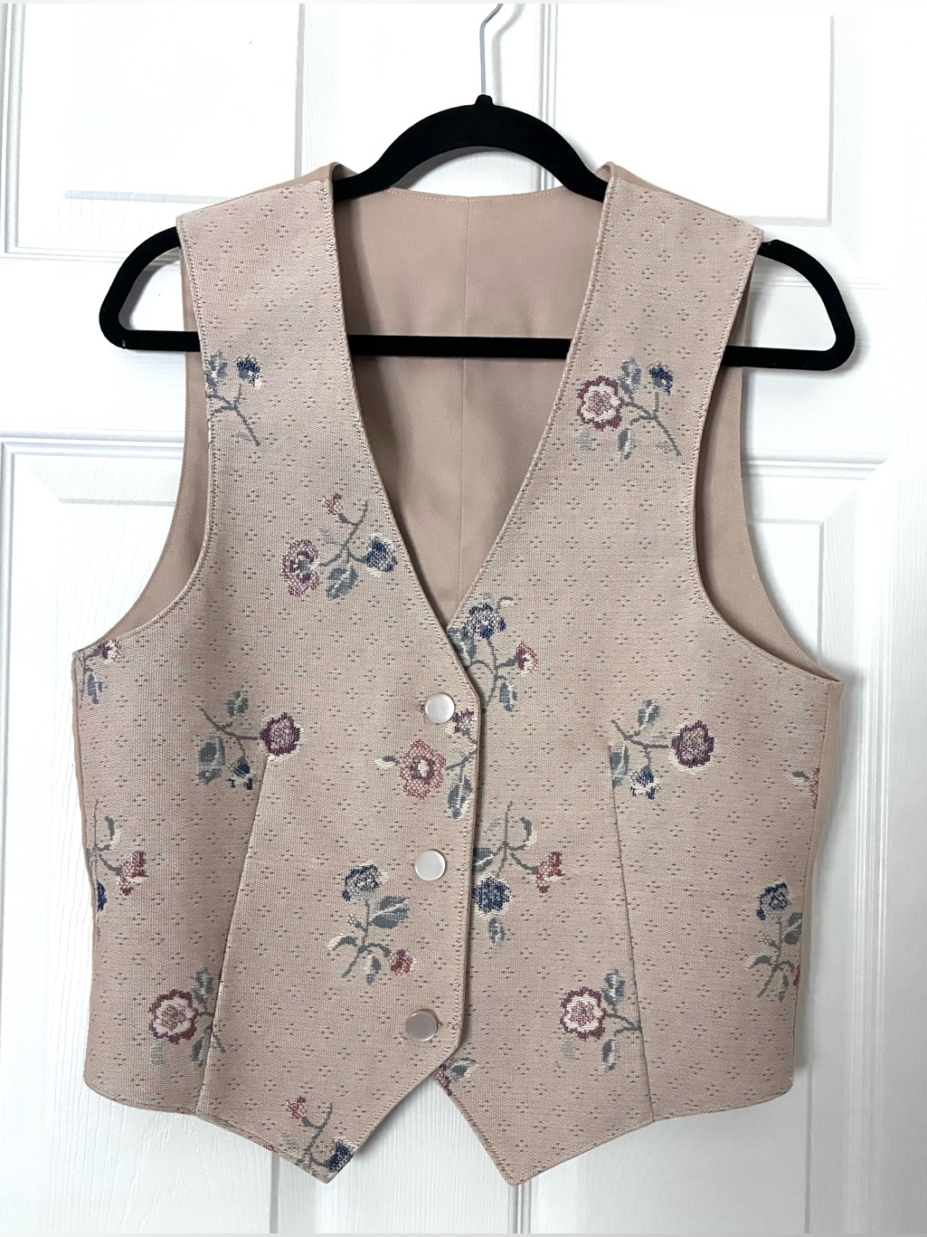 Vintage Handmade Tapestry Floral Vest